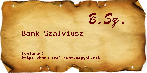 Bank Szalviusz névjegykártya